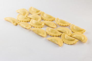 Fresh Ravioli Pasta. Half Moon Shape