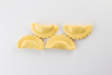 Fresh Ravioli Pasta. Half Moon Shape