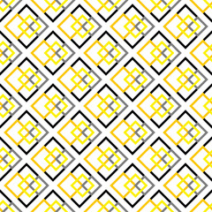 Geometric seamless pattern yellow squares on white background
