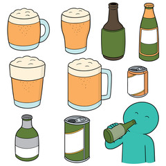 vector set of beers