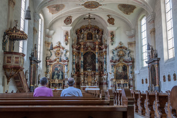 Innenansicht einer Kirche am Bodensee