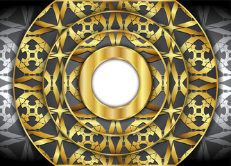 Golden and Dark vintage background. Blank for message or text.