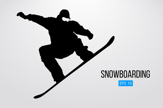 Snowboard Homme Silhouette Vector Illustration 3d