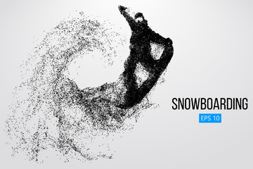 Fototapeta na wymiar Silhouette of a snowboarder jumping isolated. Vector illustration