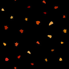 abstract vector doodle autumn leaves seamless pattern