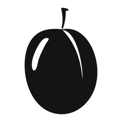 Plum in black simple silhouette style icons vector illustration for design and web isolated