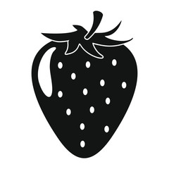 Strawberry in black simple silhouette style icons vector illustration for design and web