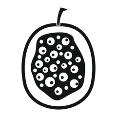 Passion fruit in black simple silhouette style icons vector illustration for design and web