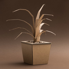 Decorative plant made of cardboard