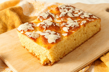 Sweet pineapple pie on a wooden desk