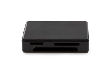 USB multi memory card reader isolated on white background