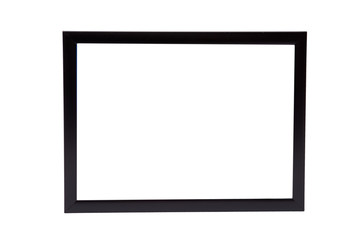 Classic black wooden frame isolated on white background