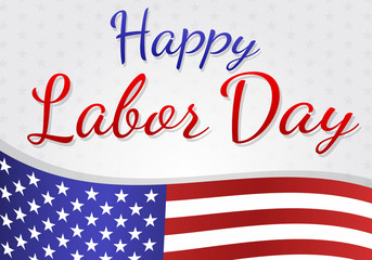 American Labor Day - banner with waving flag. Vector.