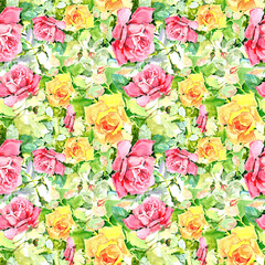 Wildflower rose flower pattern in a watercolor style. Full name of the plant: rose. Aquarelle wild flower for background, texture, wrapper pattern, frame or border.
