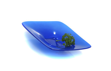 Petersilie auf blauer Schlüssel