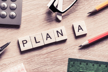 Conceptual business keywords on table with elements of game maki