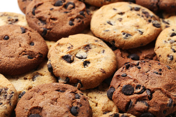 Chocolate chip cookies background