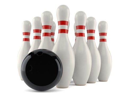 Bowling ball with pins