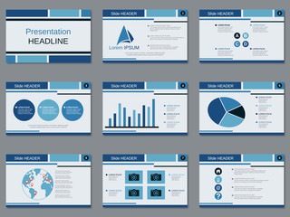 Professional business presentation, slide show vector design template 