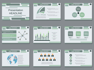 Professional business presentation, slide show vector design template 