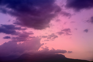 Purple Sky over the mountain