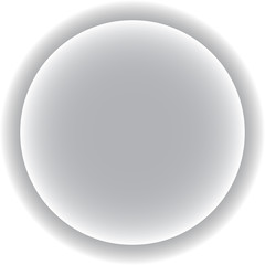 Circle with a gray shadow. Three-dimensional button. vector illustration.