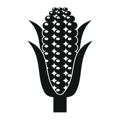 Corn black simple silhouette icon vector illustration for design and web isolated