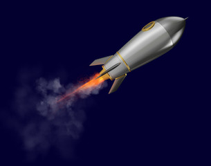 Naklejka na ściany i meble Rocket that fly fast. 3d rendering