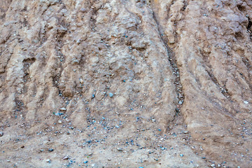 Textured surface of a mix of sand, clay and soil
