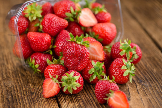 Portion of Strawberries, selective focus