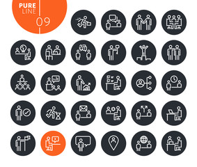 Modern business and marketing line icons set. Vector illustrations for web and app design and development. Premium quality outline web symbols.