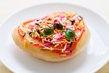 Fried ice-cream decoration on wood table
