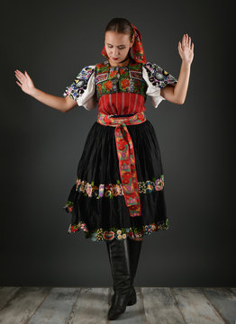 Slovakian folklore. Traditional costume.