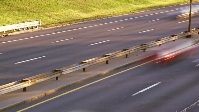 Time-lapse highway traffic.