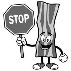 Bacon Strip with Stop Sign Illustration