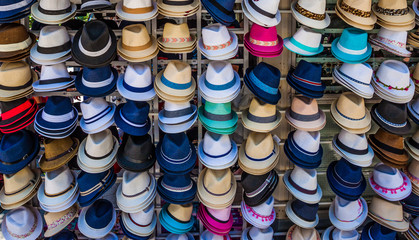 Colorful summer hats