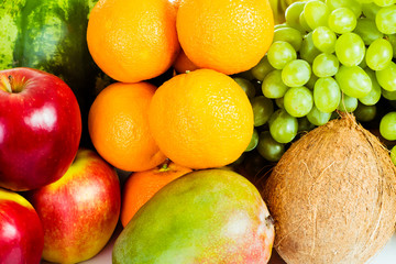 Close up on fresh fruits.