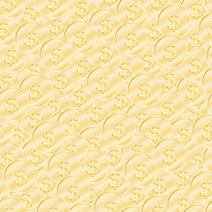 Seamless pattern with dollar sign. Vector