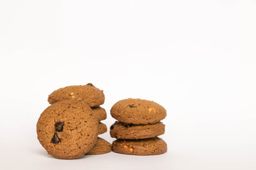 brown cookie on white background