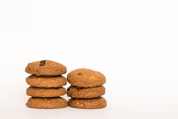 brown cookie on white background