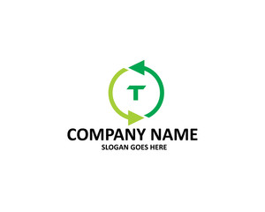 t letter arrow logo
