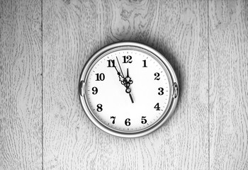 Vintage clock on the wall texture background