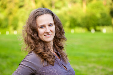 Fototapeta premium Portrait of beautiful young happy woman