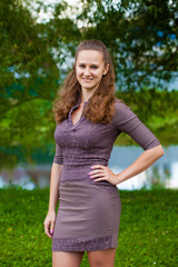 Fototapeta premium Portrait of beautiful young happy woman