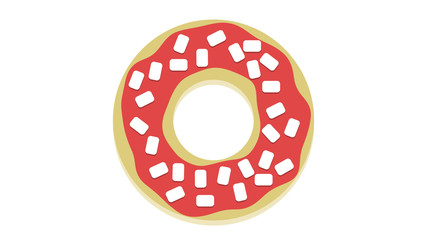 Cute Donut graphic unhealthy food concept background pink