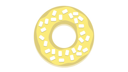 Cute Donut graphic unhealthy food concept background yellow