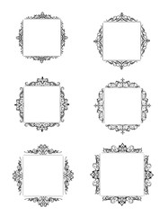 Vintage vector swirl frame set
