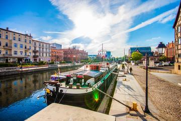 Old Town and granaries by the Brda River. Bydgoszcz, Poland.