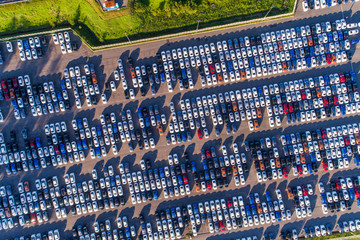 Aerial view of the Parking at the motor works