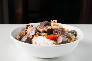 Popular Thai Northern Food,Spicy rice noodle soup or rice vermicelli soup,Kanom Jeen
